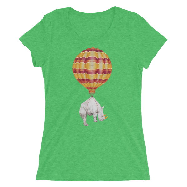 Hot Air Balloon Rhino Ladies' short sleeve t-shirt