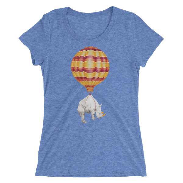 Hot Air Balloon Rhino Ladies' short sleeve t-shirt