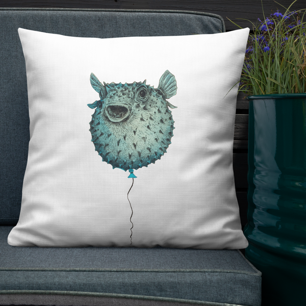 Puffie Balloon Throw (Aqua) Premium Pillow