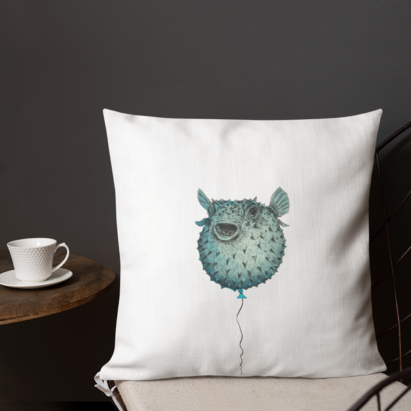 Puffie Balloon Throw (Aqua) Premium Pillow