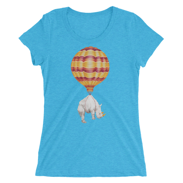 Hot Air Balloon Rhino Ladies' short sleeve t-shirt