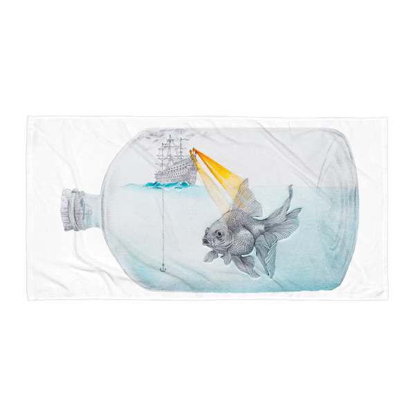 Ship in a Bottle Beach Towel