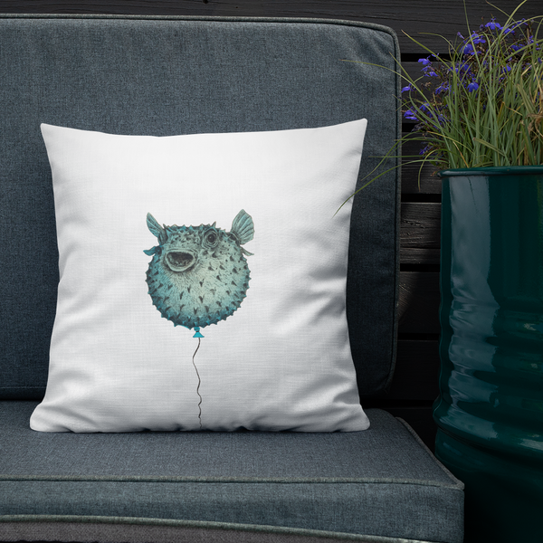 Puffie Balloon Throw (Aqua) Premium Pillow