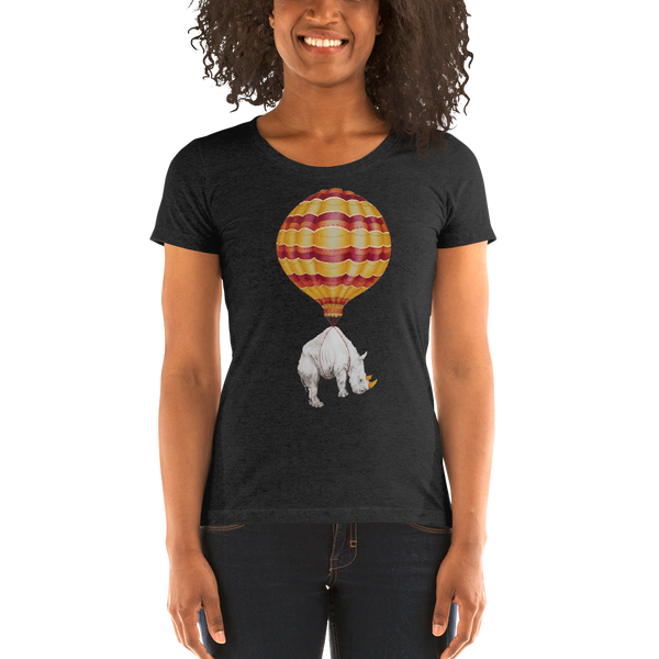 Hot Air Balloon Rhino Ladies' short sleeve t-shirt