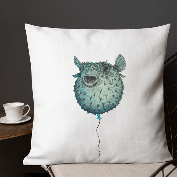 Puffie Balloon Throw (Aqua) Premium Pillow