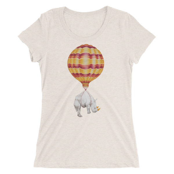 Hot Air Balloon Rhino Ladies' short sleeve t-shirt