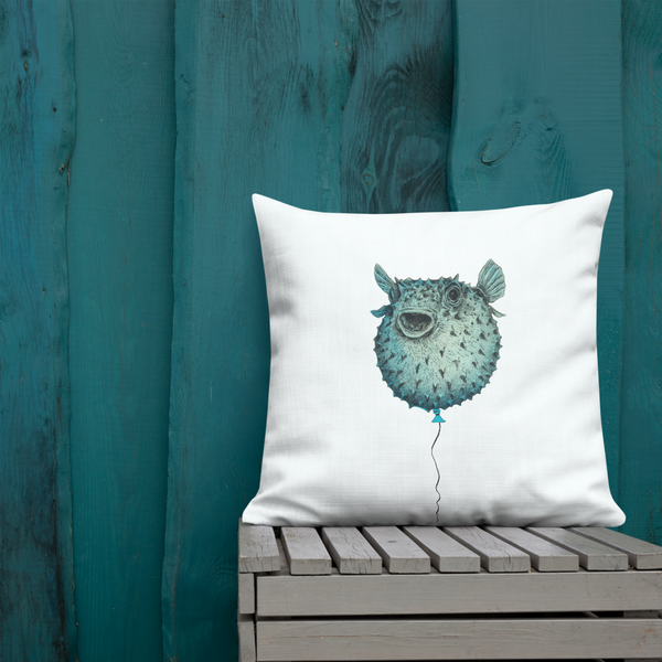 Puffie Balloon Throw (Aqua) Premium Pillow