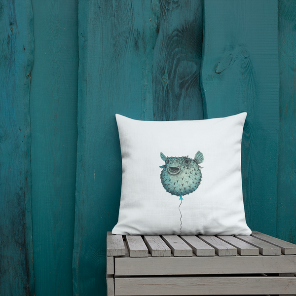 Puffie Balloon Throw (Aqua) Premium Pillow