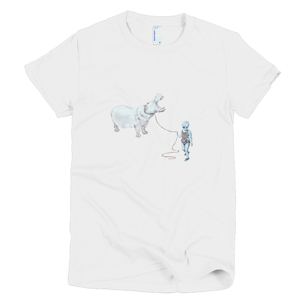 Hippo on a Leash Short sleeve women's t-shirt