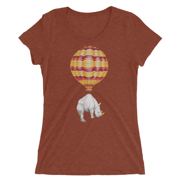 Hot Air Balloon Rhino Ladies' short sleeve t-shirt