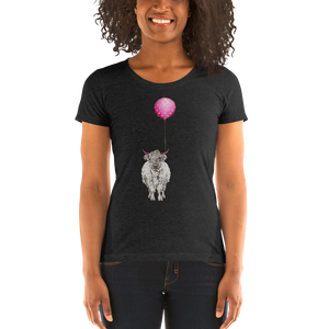 Scotch Cow with Balloon Ladies' short sleeve t-shirt